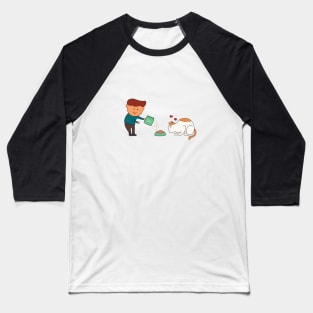 kid feeding a cute cat Baseball T-Shirt